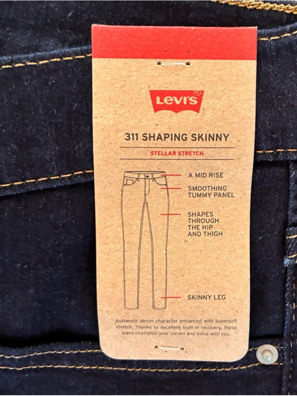 Levi's Dark Blue Shaping Skinny Jeans Women’s Size 30x28 NWT Brand New With Tags - Picture 7 of 7